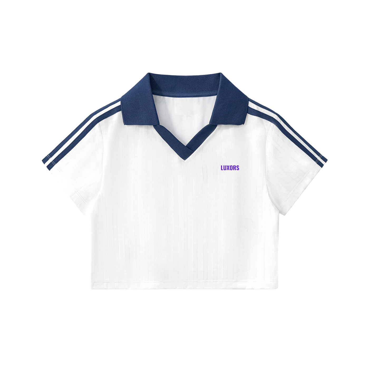 Camiseta de manga corta con rayas. Cuello en color de contraste -  Luxors original