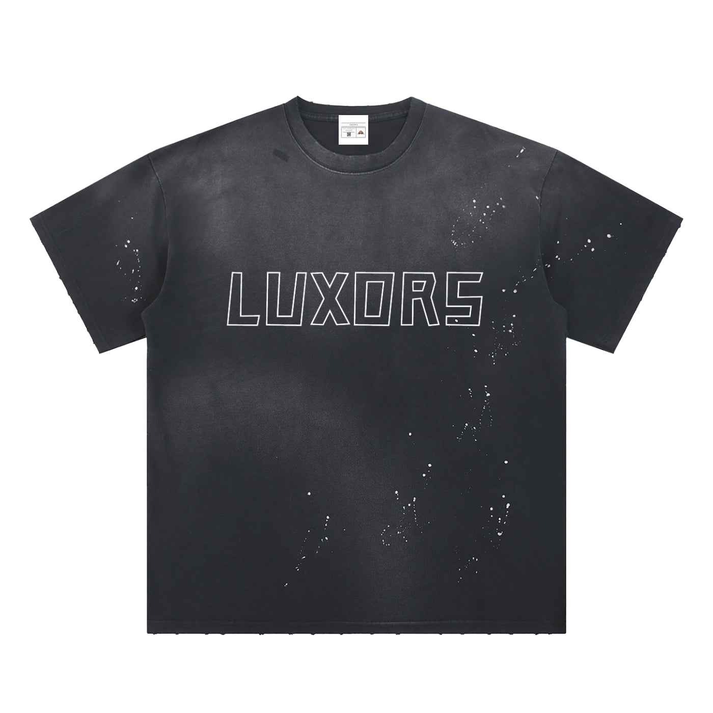 Luxors Hand-Frayed Sunfade Paint Splatter T-Shirt