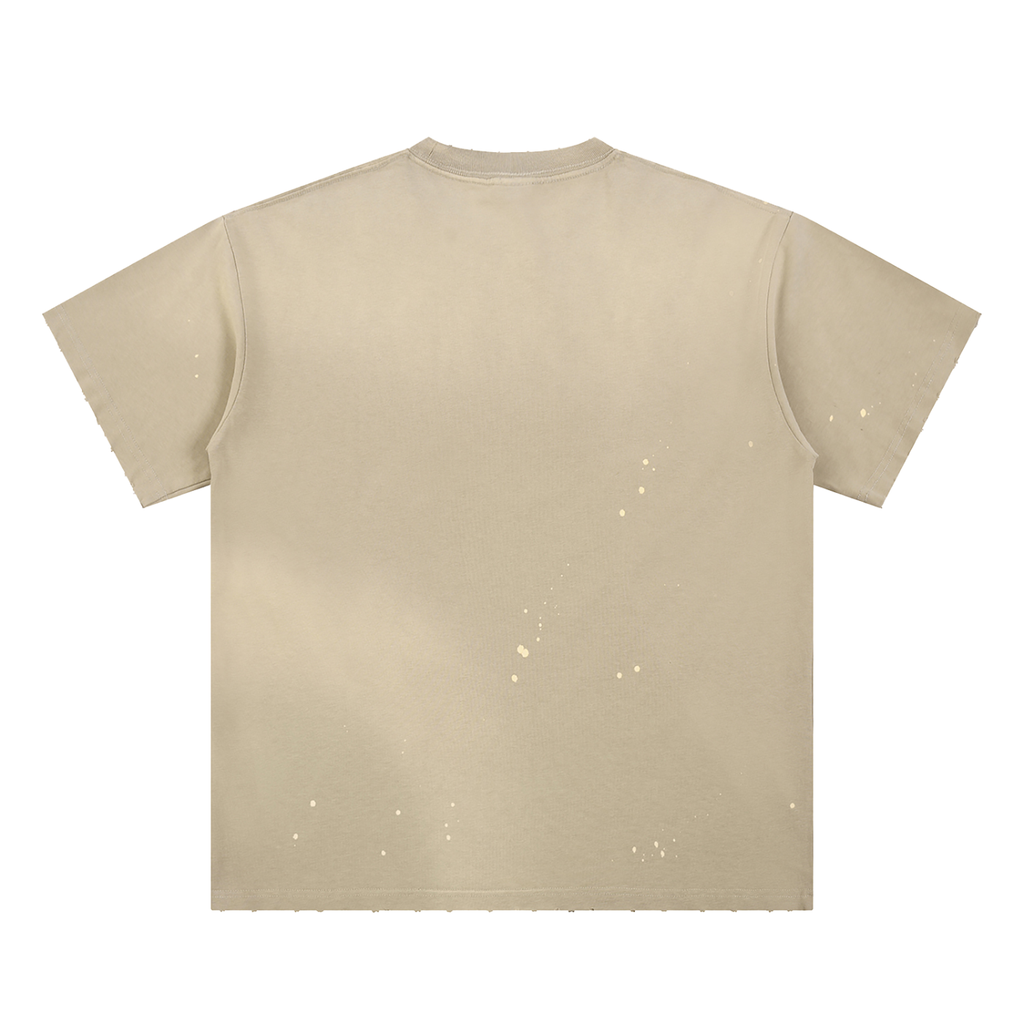 Luxors Hand-Frayed Sunfade Paint Splatter T-Shirt