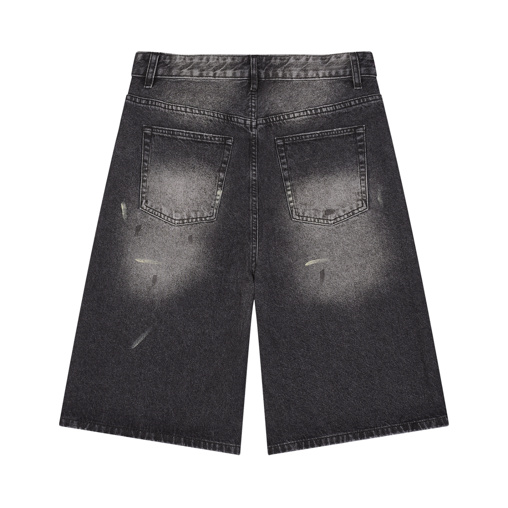 Luxors men’s vintage wash wide leg denim shorts