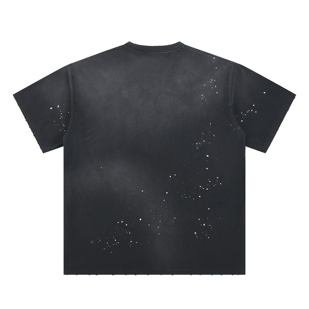 Luxors Hand-Frayed Sunfade Paint Splatter T-Shirt