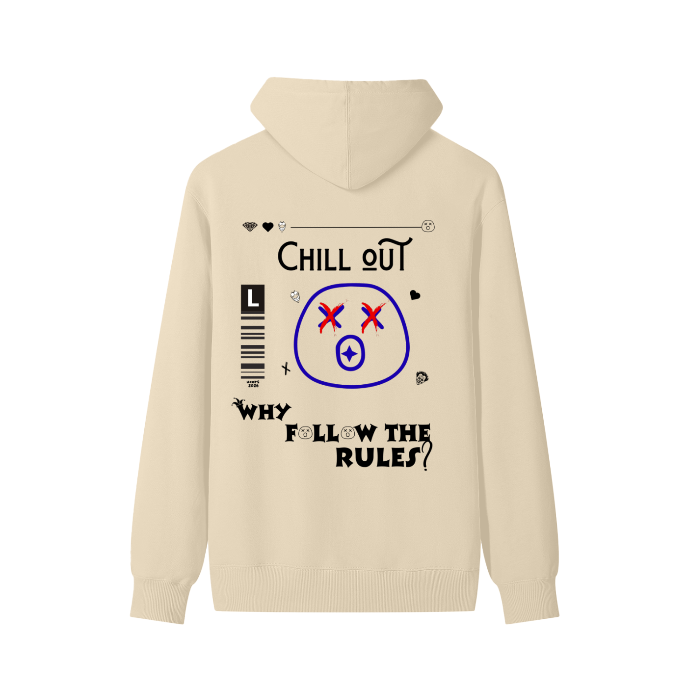 Hoodie unisex Luxors "why follow the rules" 100% algodon