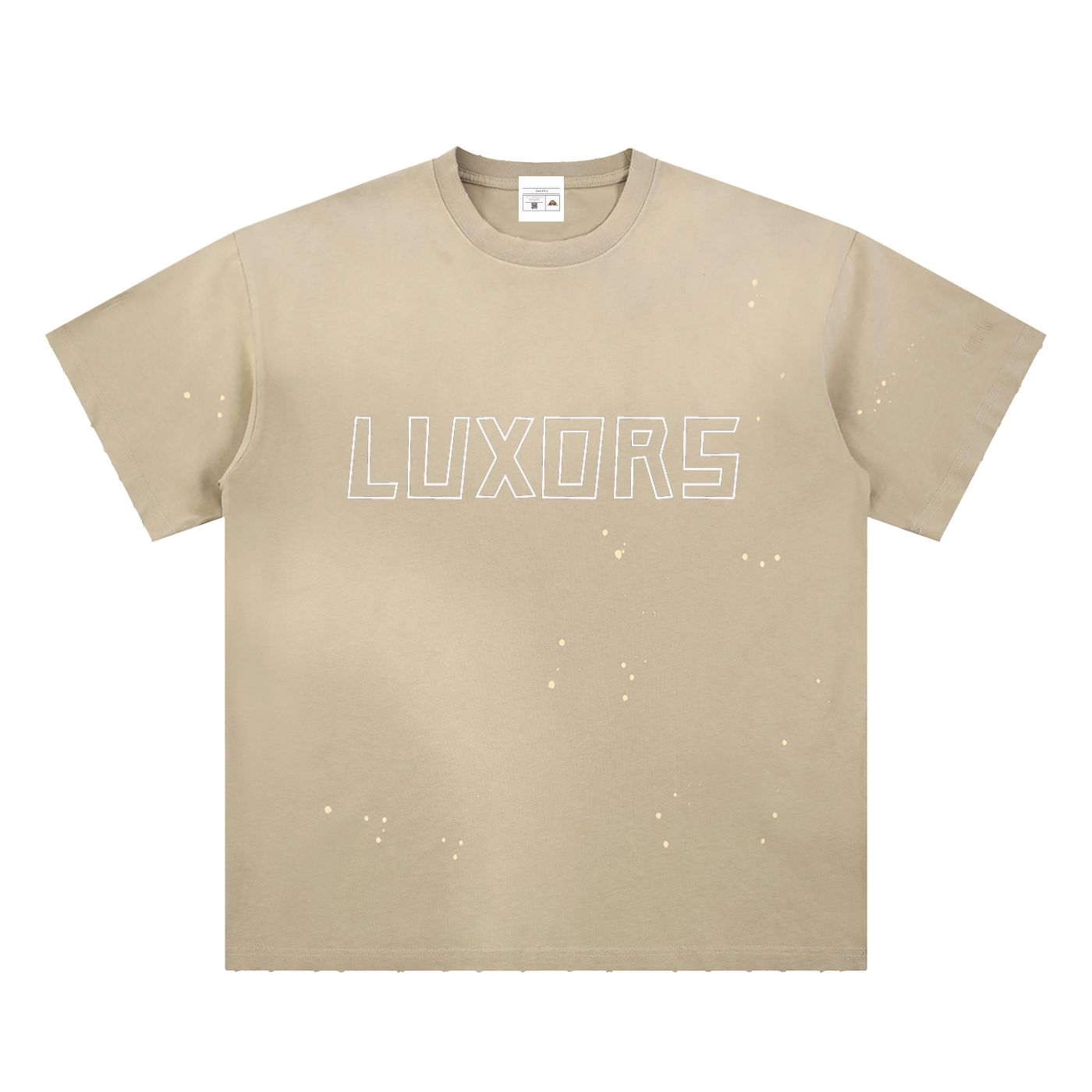 Luxors Hand-Frayed Sunfade Paint Splatter T-Shirt