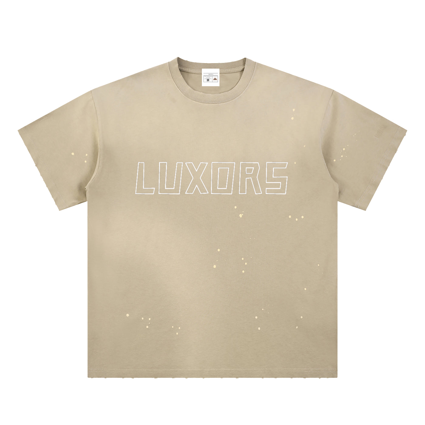 Luxors Hand-Frayed Sunfade Paint Splatter T-Shirt