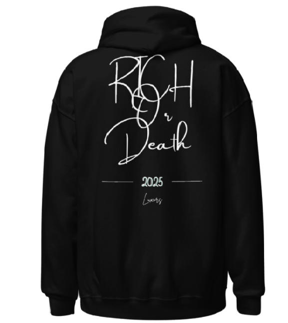Hoodie unisex "Rich pr death " black Luxors original