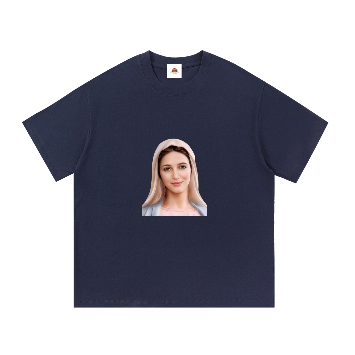 Playera con estampados religiosos