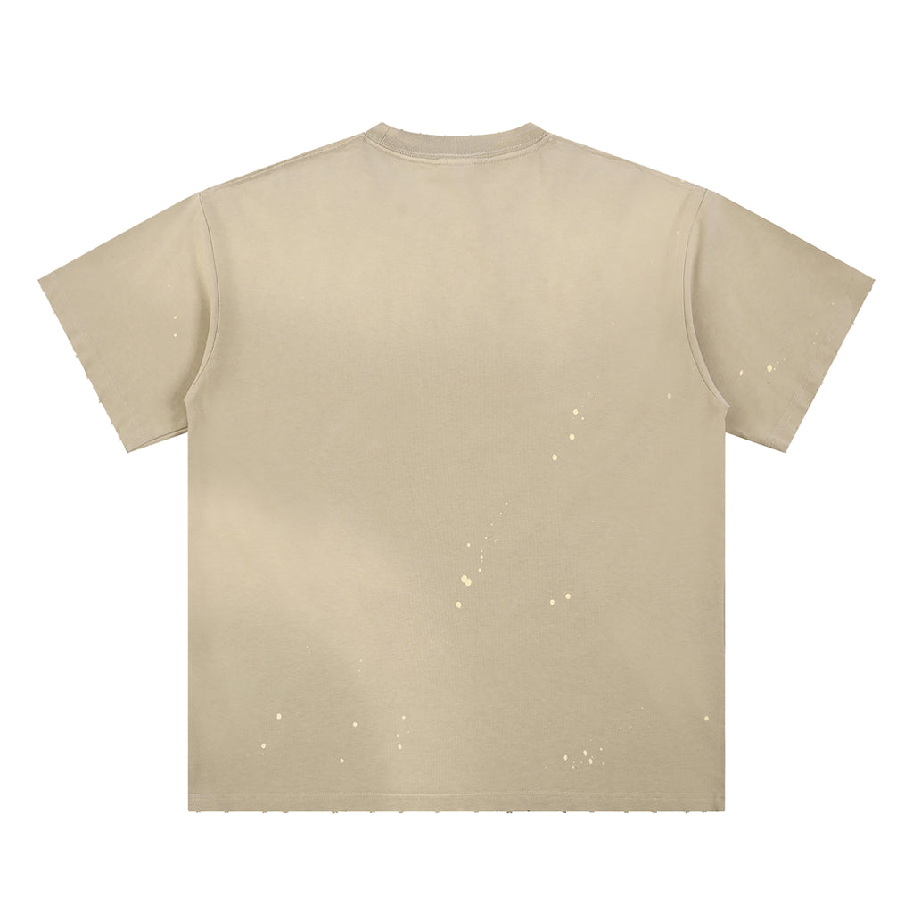 Luxors Hand-Frayed Sunfade Paint Splatter T-Shirt