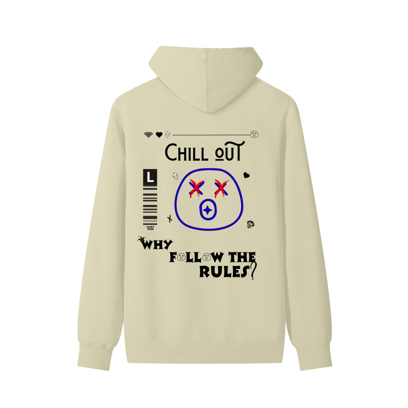 Hoodie unisex Luxors "why follow the rules" 100% algodon