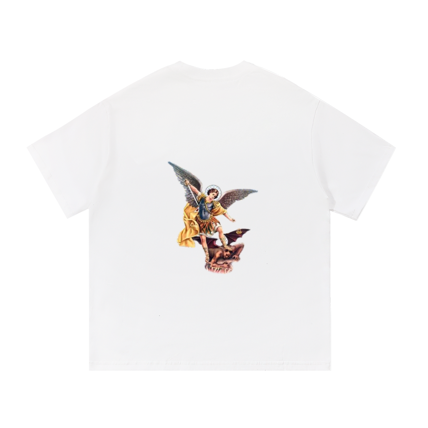 Playera con estampados religiosos