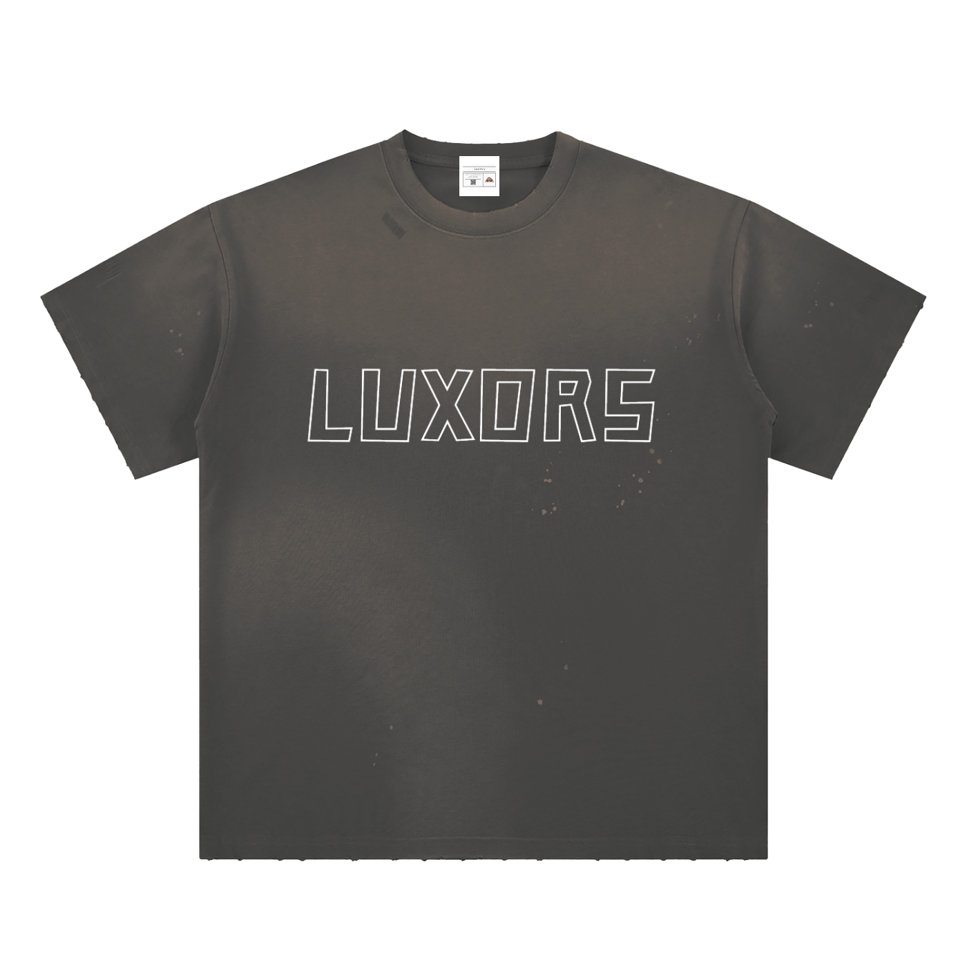 Luxors Hand-Frayed Sunfade Paint Splatter T-Shirt