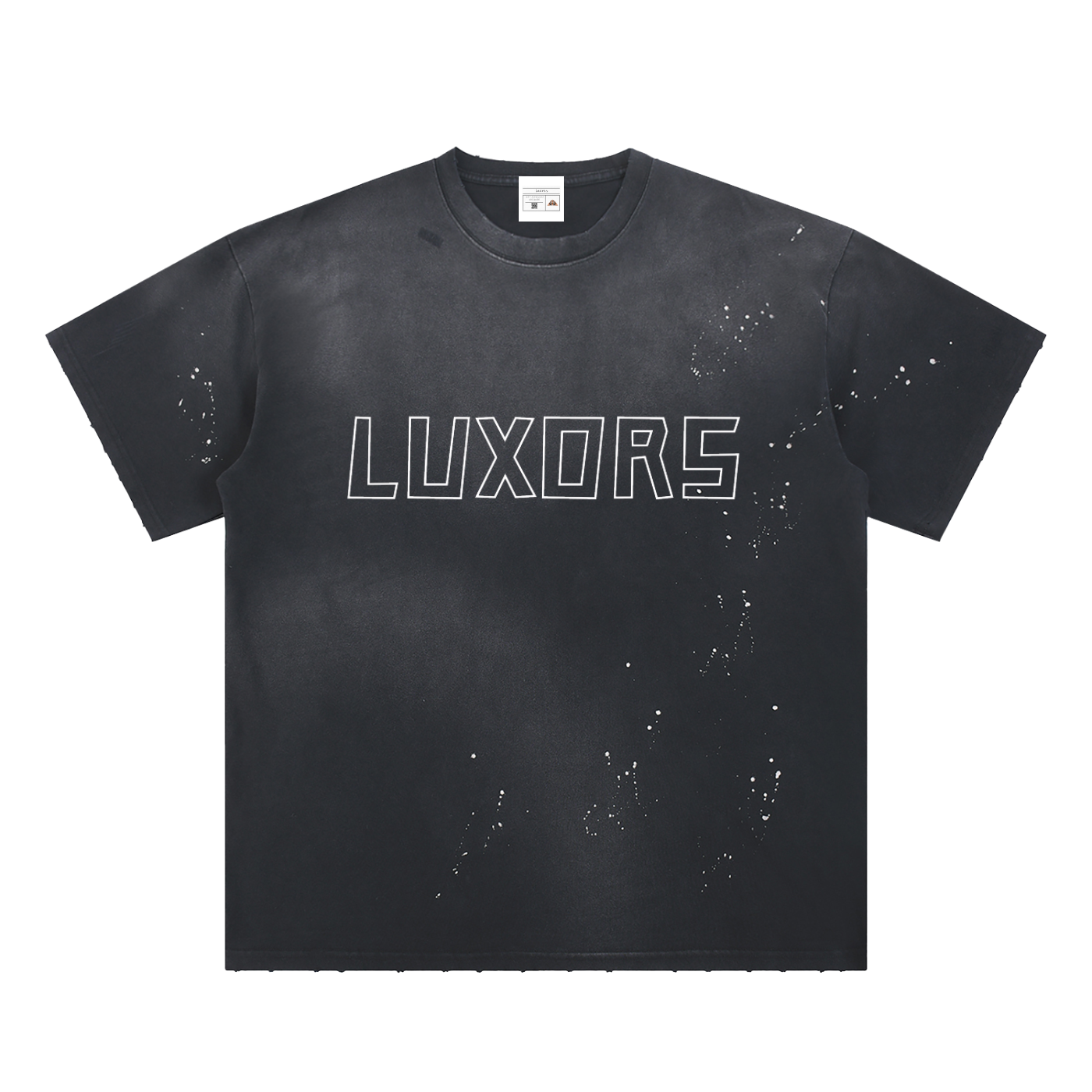 Luxors Hand-Frayed Sunfade Paint Splatter T-Shirt