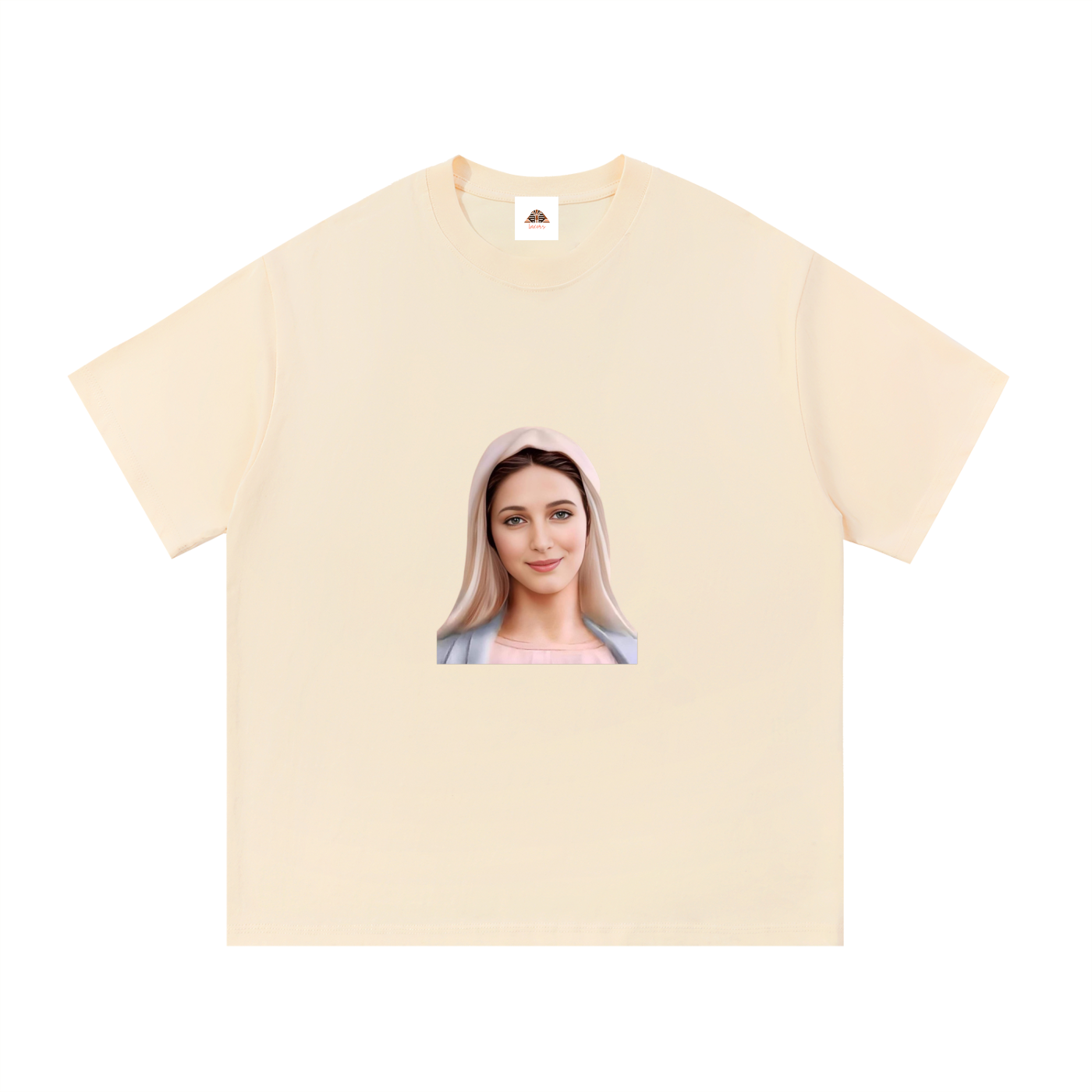 Playera con estampados religiosos