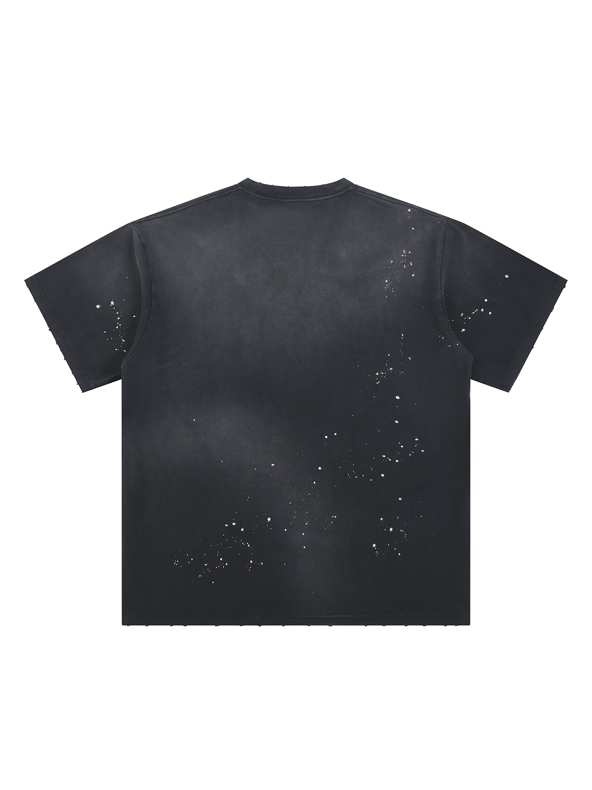 Luxors Hand-Frayed Sunfade Paint Splatter T-Shirt