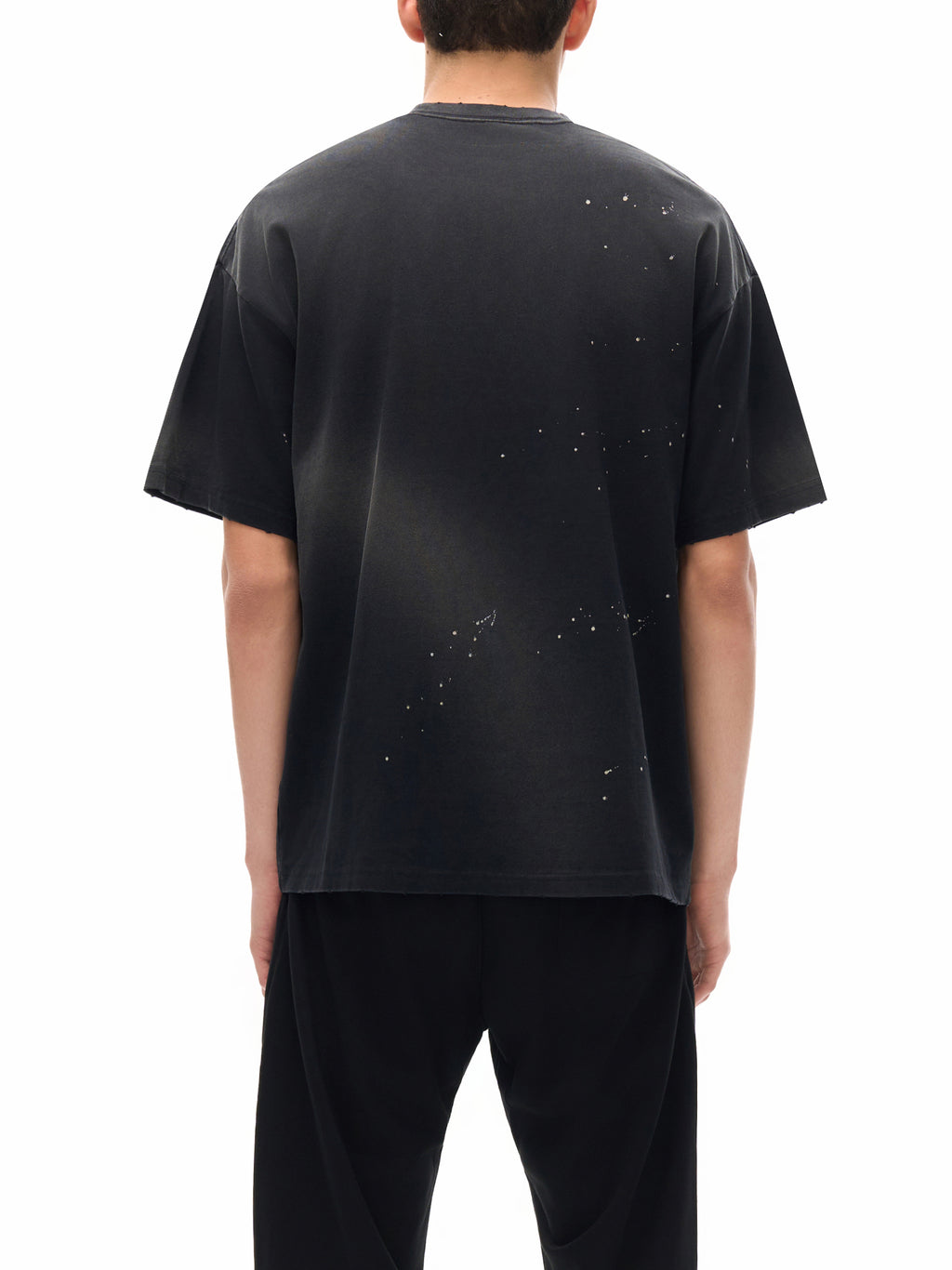 Luxors Hand-Frayed Sunfade Paint Splatter T-Shirt